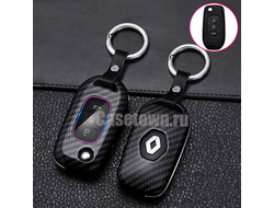 Чехол для выкидного ключа Рено Флюенс, Меган, Твинго (карбон)