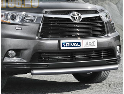 Защита переднего бампера 75х42 короткая  Toyota Highlander 2014-2017