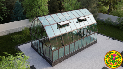 Теплицы из стекла и алюминия “Леонардо” размером 5000 х 8000 мм