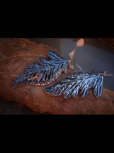 "Крылышки Полумглистой феи", серьги в стиле фэнтези