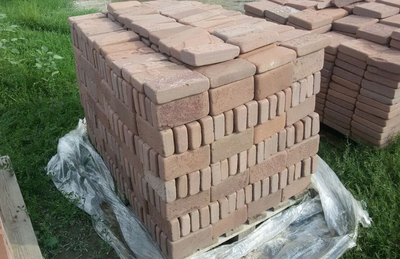 Брусчатка из камня красная голтованная