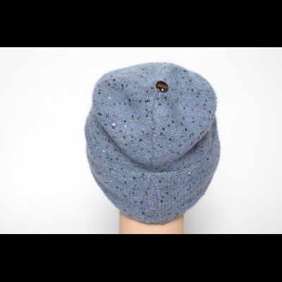 Голубая женская шапка с отворотом Vizio Италия 6917 CRY