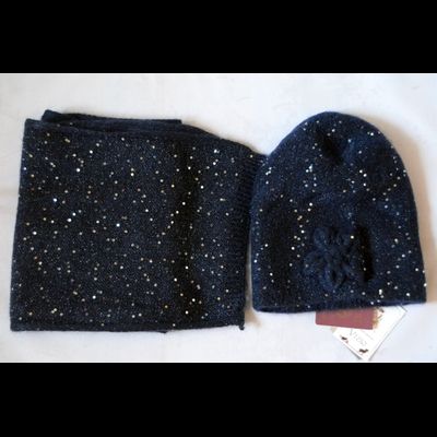 Шарф с пайетками Италия Vizio Tresor / Orozeb 5609/5893/5851 синий