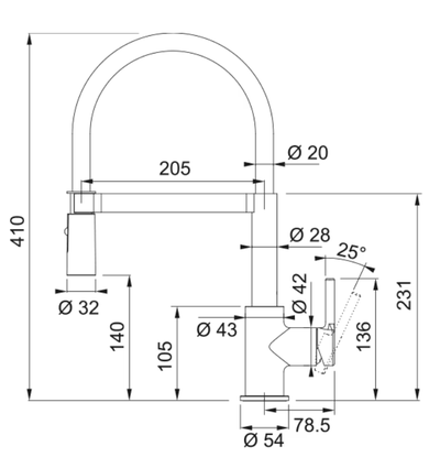 Смеситель Franke Lina Semi-pro