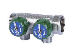 Коллектор регулирующий STOUT 3/4", 2 отвода 1/2" плоское уплотнение (Арт. SMB-6849-341202)