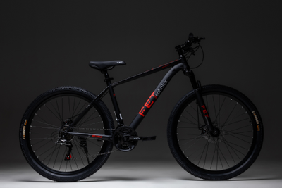 Велосипед FET technics 27,5" black-red (21 скорость, Shimano, дисковые тормоза)