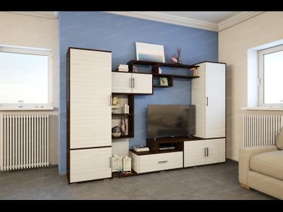 Гостиная «ПЕКИН» (2,6м) с пеналом.(венге) (ЭРА)