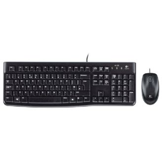 Набор Logitech клавиатура + мышь  MK120, USB провод, черный