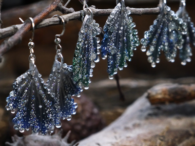 Серьги с крылышками "Фея Хрустальной Метели", праздничная коллекция