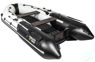 Лодка ПВХ Мастер Лодок Ривьера Гидролыжа 3600НДНД "Комби" Св.Серый / Чёрный