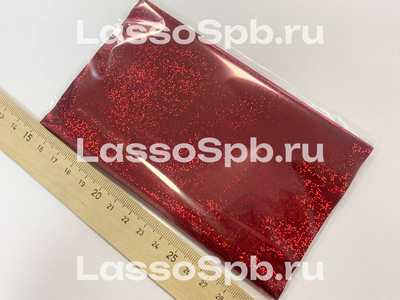 Трансферная поталь Красная Голография Точки 15 см х 1 м