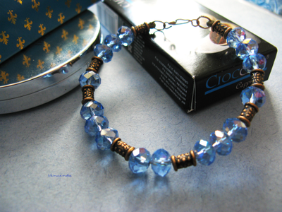 Браслет в греческом стиле с голубыми кристаллами "Афродита"