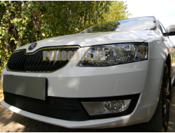 Защита радиатора Skoda Octavia А7 2013-2017 (Ambition,Elegance,Style) black PREMIUM