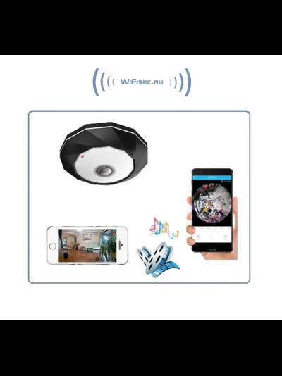 Потолочная - настенная WiFi/LAN видеокамера панорамная с DVR, Full HD 3Mp (IP Pro (VR cam. EseeCloud))