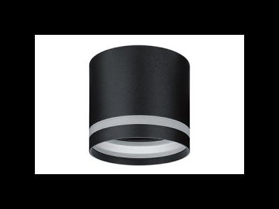 Ecola GX53 H4 5393 св-к накладной СПОТ без обода с полосой Черный матовый 83x87 SS531BECB