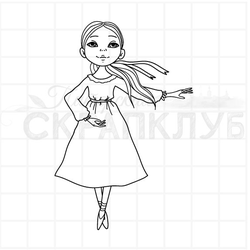 Штамп слуга в парике и камзоле