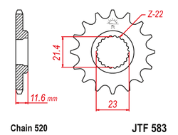 Звезда ведущая (13 зуб.) RK C4063-13 (Аналог: JTF583.13) для мотоциклов Yamaha