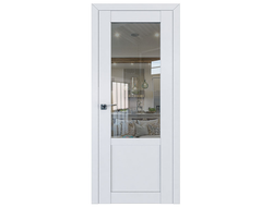 Межкомнатная дверь белая  с прозрачным стеклом