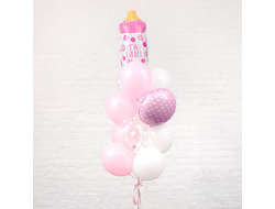 Фонтан розовый с бутылочкой