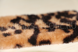 Мех искусственный коричнево-серный леопард (под мутон)