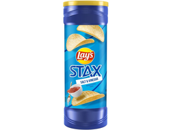 Чипсы Lays Stax Соль и уксус  в тубе 155,9гр (11 шт)