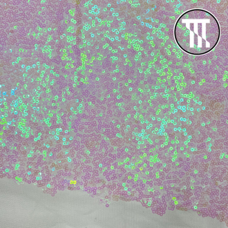 Перламутровые пайетки на сетке "Россыпь", цв. Белый