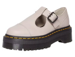 Dr Martens Bethan Pisa Leather Platform Mary Jane Vintage Taupe Pisa