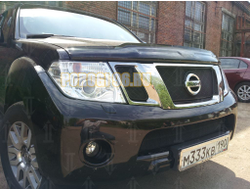 Защита радиатора Nissan Pathfinder (NAVARA) (2012-2014) black верх