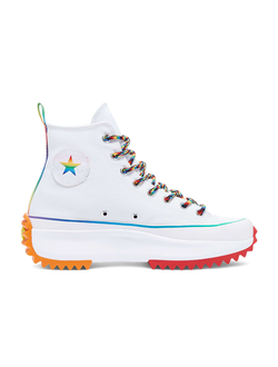 Converse кеды Run Star Hike Pride High Top женские белые с разноцветной подошвой