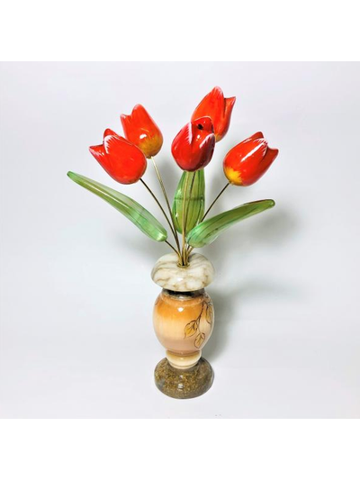 Цветы из натурального  селенита