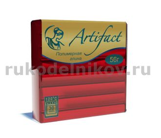 полимерная глина "Артефакт", цвет-королевский красный, брус 50 гр.