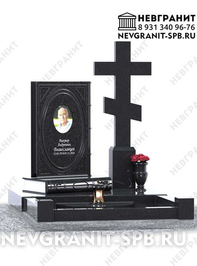 Памятник  из   гранита 549 книга с крестом