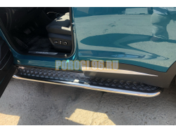 Пороги с накладным листом Папа Тюнинг d53 для Chery Tiggo 7 Pro Max 2024-