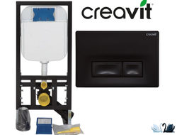 Панель смыва инсталляции для унитаза CREAVIT ORE GP3002.01 черная матовая