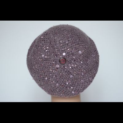 Вязаный берет с козырьком Vizio Италия 6161 сиреневый