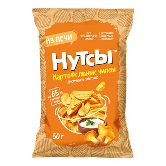 Картофельные чипсы "Лисички в сметане", 50г (Нутсы)