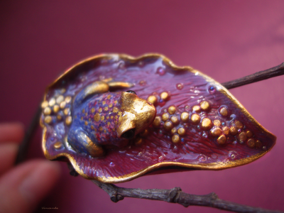 "Песнь Принцессы Вишнёвого Лотоса", фэнтези-брошь в восточном стиле