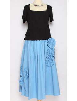 Джемпер короткий рукав "Ворот каре" чёрный р.50-56