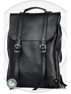 Черный кожаный рюкзак ручной работы Kokosina Cary Black