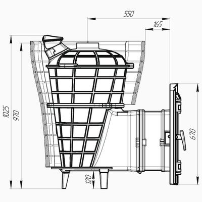 Банная печь Атмосфера V сетка нержавейка до 40 м3
