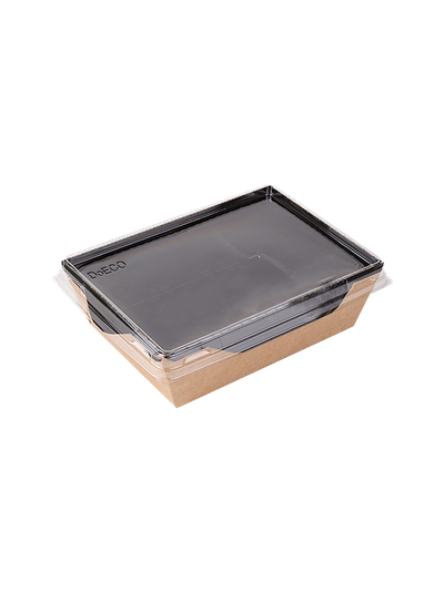 Салатник с прозр. кр. (крафт/черный), 500 мл