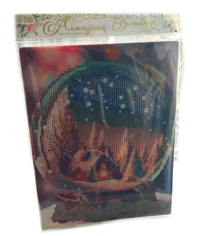 Алмазная мозаика новогодняя «Снежный шар», 20 х 25 см