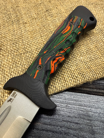 Подарочный нож 6Х9С сталь VG-10, рукоять комбинированная G10 и микарта цветная