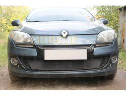 Защита радиатора Renault Megane III (рестайлинг 1) 2012-2014 black верх