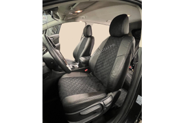 KIA Sportage V (2021+) (экокожа+алькантара ромб, черный+черный)