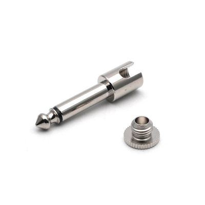 Разъем Jack 6,3 мм для DIY гитарных патчей БЕЗ ПАЙКИ («хром»), пак 4 шт.