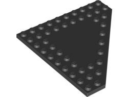 Wedge, Plate 10 x 10 Cut Corner with no Studs in Center, Black (92584 / 4599461)