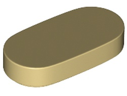 Tile, Round 1 x 2 Oval, Tan (1126 / 6397819 / 6507789)