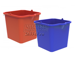 Ведро 20л. квадратное (красное, синее) Россия