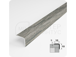 Алюминиевый отделочный уголок Лука УО 10х10мм. дуб муссон